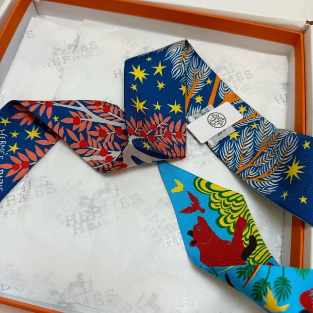 HERMES 25S SILK NECKERCHIEF 86 IN SILK 714353
