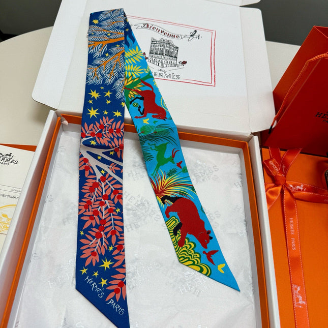 HERMES 25S SILK NECKERCHIEF 86 IN SILK 714353