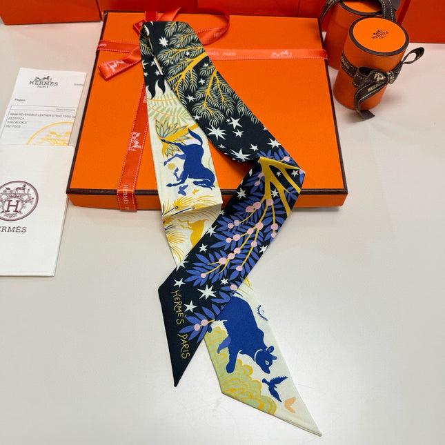 HERMES 25S SILK NECKERCHIEF 86 IN SILK 714354