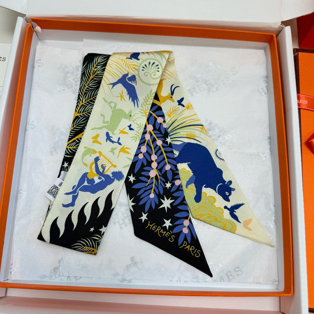 HERMES 25S SILK NECKERCHIEF 86 IN SILK 714354