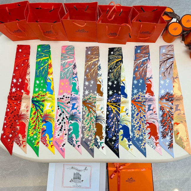 HERMES 25S SILK NECKERCHIEF 86 IN SILK 714354