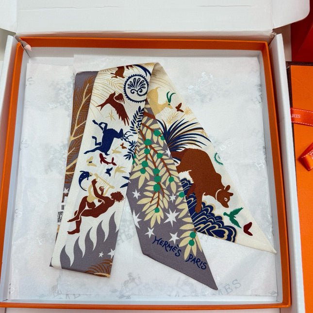 HERMES 25S SILK NECKERCHIEF 86 IN SILK 714356