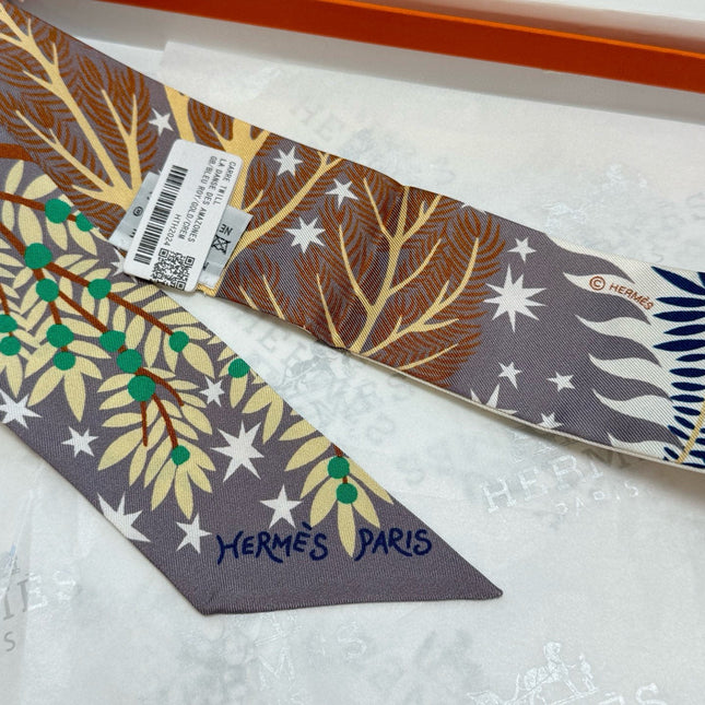 HERMES 25S SILK NECKERCHIEF 86 IN SILK 714356