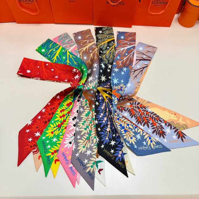 HERMES 25S SILK NECKERCHIEF 86 IN SILK 714356