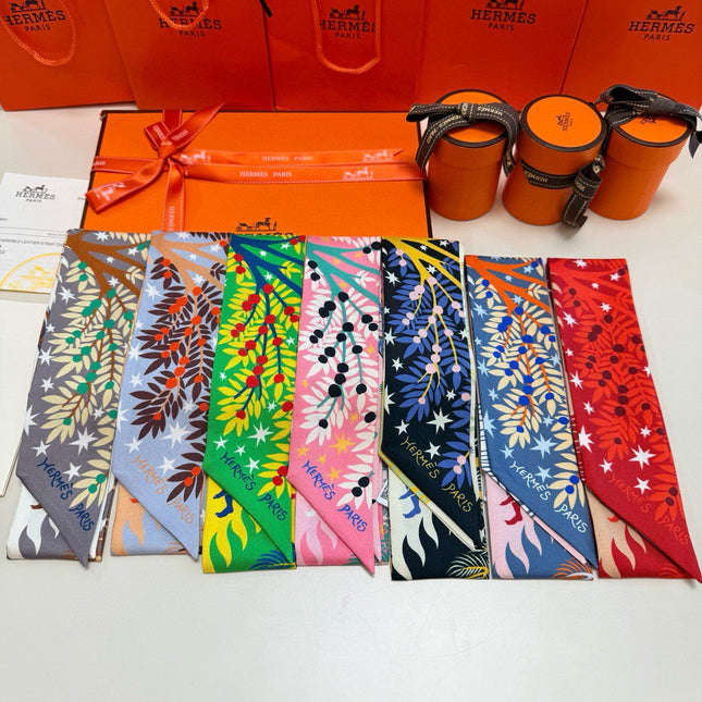 HERMES 25S SILK NECKERCHIEF 86 IN SILK 714356