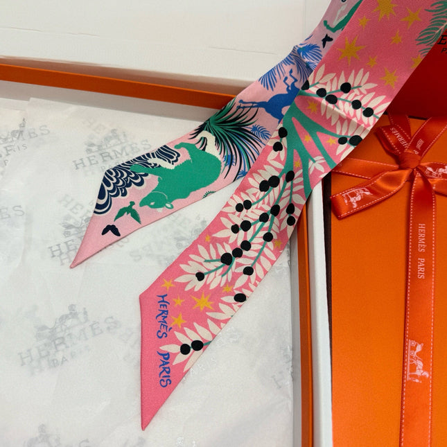 HERMES 25S SILK NECKERCHIEF 86 IN SILK 714357