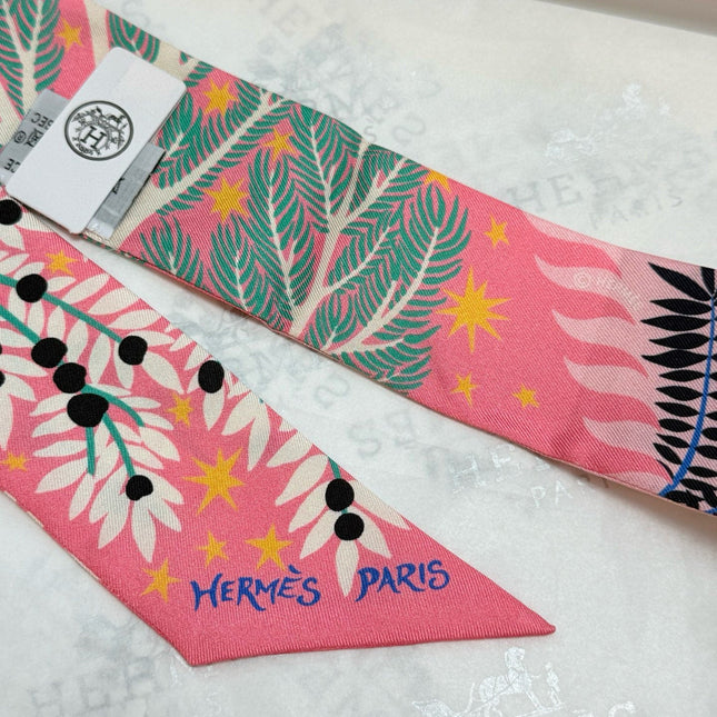 HERMES 25S SILK NECKERCHIEF 86 IN SILK 714357