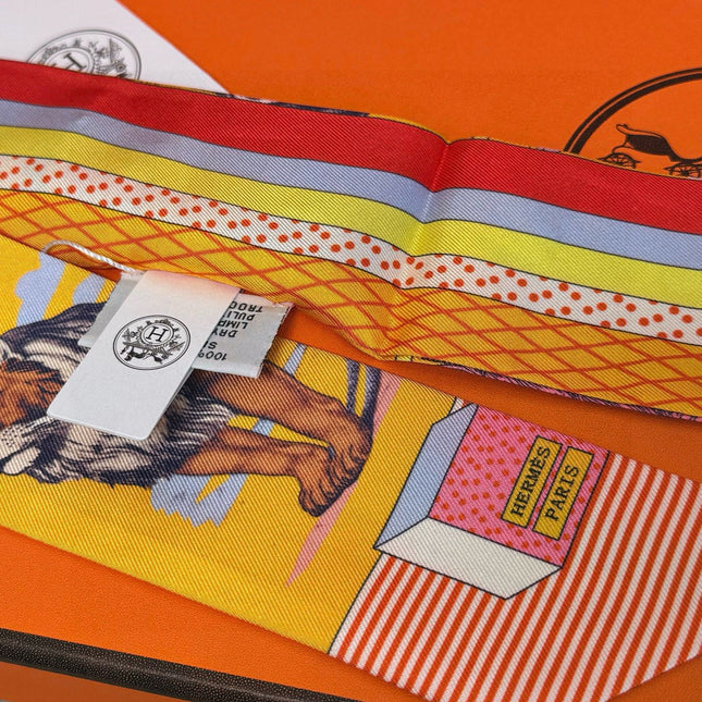 HERMES 25S SILK NECKERCHIEF 86 IN SILK 714360