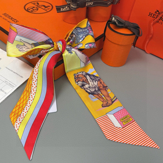 HERMES 25S SILK NECKERCHIEF 86 IN SILK 714360