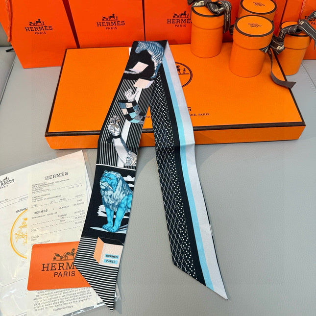 HERMES 25S SILK NECKERCHIEF 86 IN SILK 714361