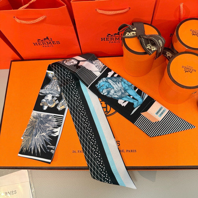 HERMES 25S SILK NECKERCHIEF 86 IN SILK 714361