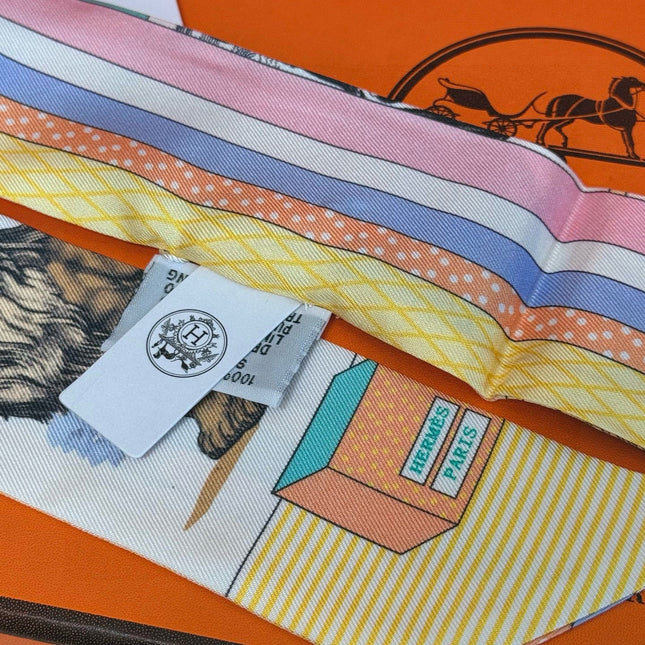 HERMES 25S SILK NECKERCHIEF 86 IN SILK 714363