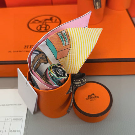 HERMES 25S SILK NECKERCHIEF 86 IN SILK 714363