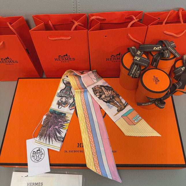 HERMES 25S SILK NECKERCHIEF 86 IN SILK 714363