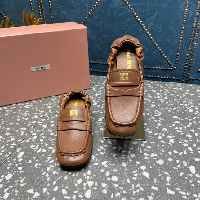 HIGH BROGUE LOAFERS IN CARAMEL BROWN LAMBSKIN