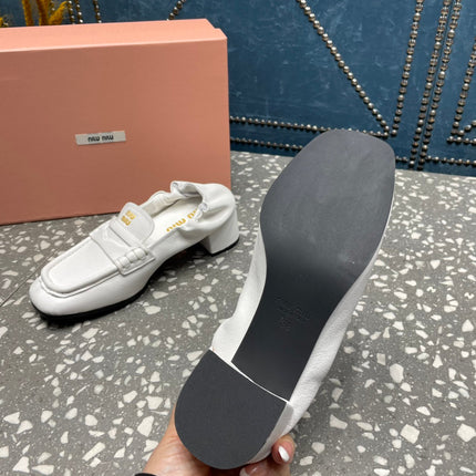 HIGH BROGUE LOAFERS IN WHITE LAMBSKIN