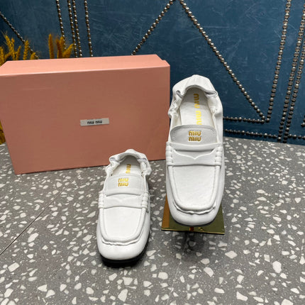 HIGH BROGUE LOAFERS IN WHITE LAMBSKIN