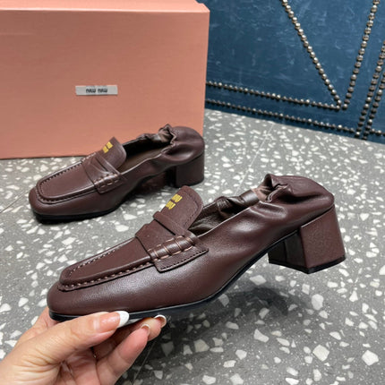 HIGH BROGUE LOAFERS IN CHESTNUT BROWN LAMBSKIN