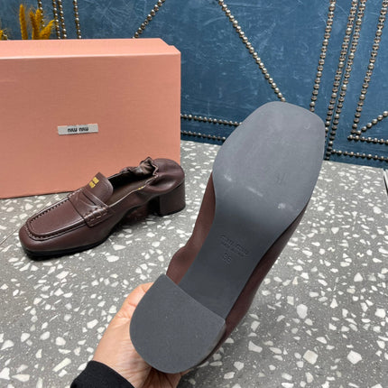 HIGH BROGUE LOAFERS IN CHESTNUT BROWN LAMBSKIN