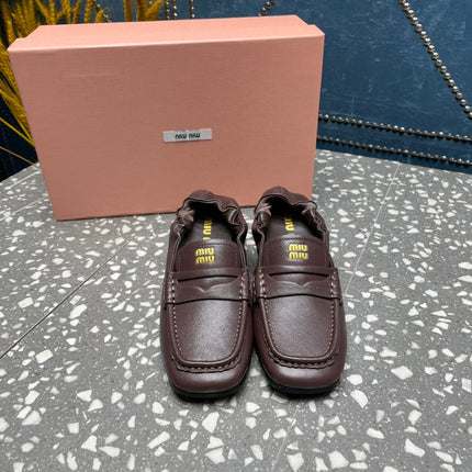 HIGH BROGUE LOAFERS IN CHESTNUT BROWN LAMBSKIN