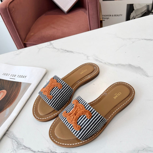 LYMPIA MULE BLACK MIX WHITE CANVAS WOOL LOGO