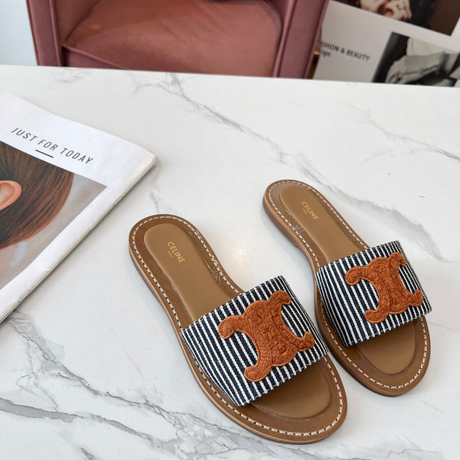 LYMPIA MULE BLACK MIX WHITE CANVAS WOOL LOGO