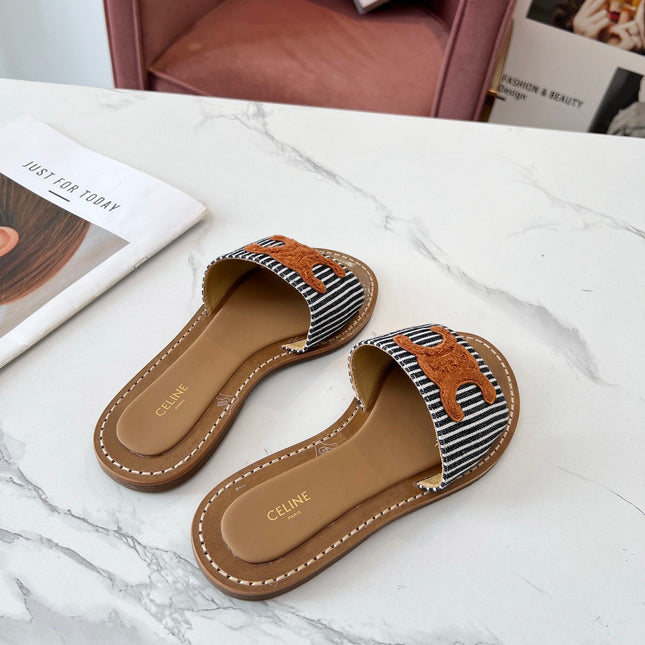 LYMPIA MULE BLACK MIX WHITE CANVAS WOOL LOGO