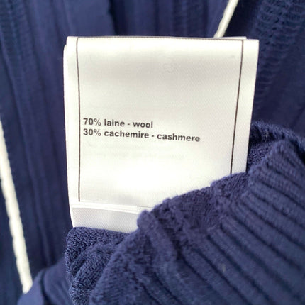 CC 25 Cardigan In Navy Blue Wool