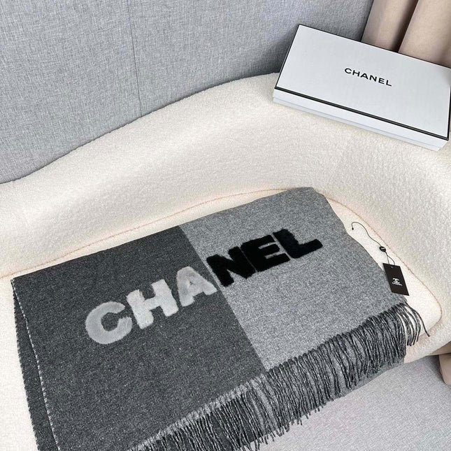 SCARF 200 CM IN MOUSE GRAY CASHMERE AND WOOL 399795