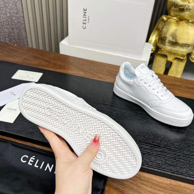 SNEAKER WITH TRIOMPHE IN WHITE CALFSKIN