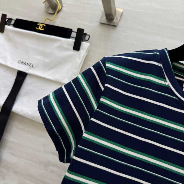 CC Beaded Flowers Shirt Dark Blue Cotton