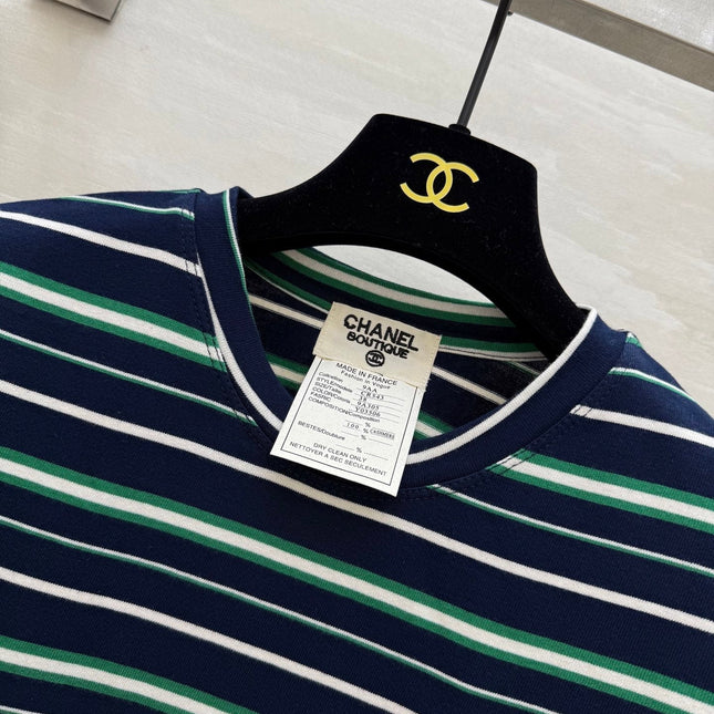 CC Beaded Flowers Shirt Dark Blue Cotton