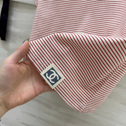 CC Beaded T-shirt Pink White Cotton