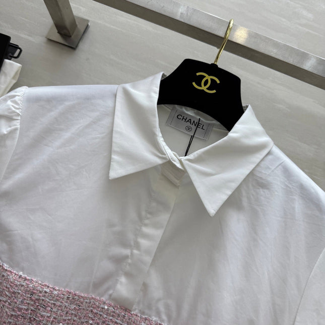 CC 25 Short Sleeved Tweed Pink Tweed Fabric