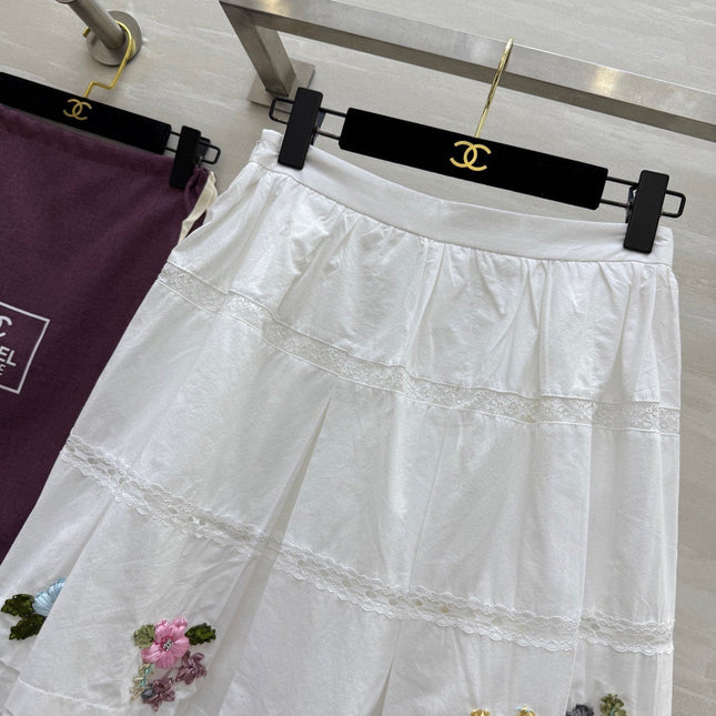 CC Floral Lace Patchwork Shirt White Cotton