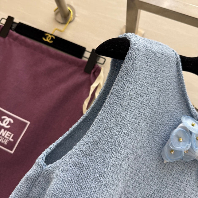 CC Patchwork Lace T-shirt Blue Cashmere