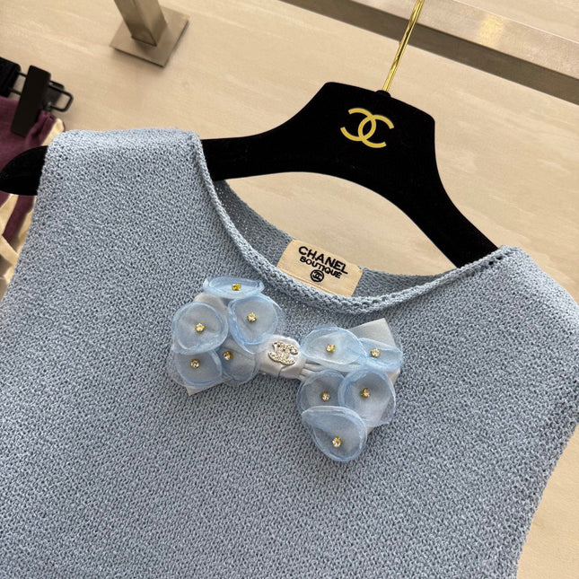 CC Patchwork Lace T-shirt Blue Cashmere