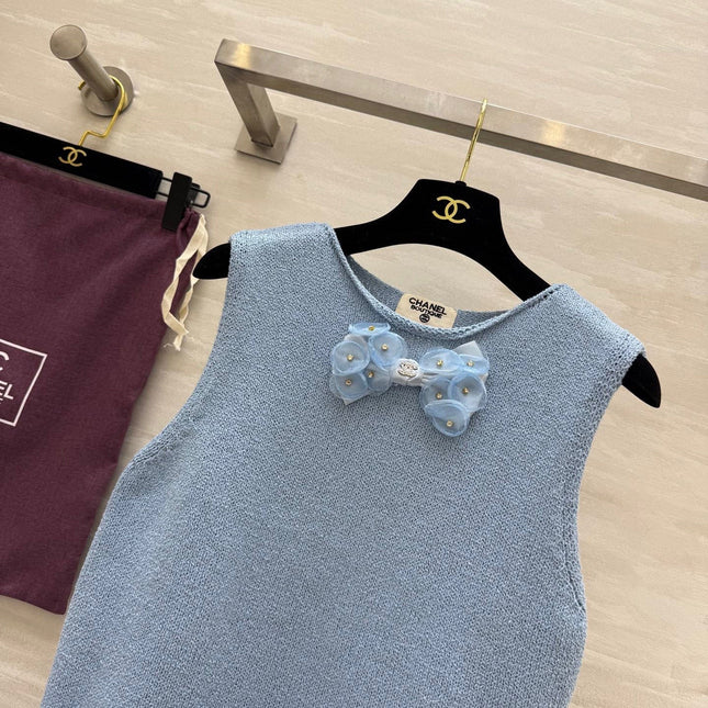 CC Patchwork Lace T-shirt Blue Cashmere