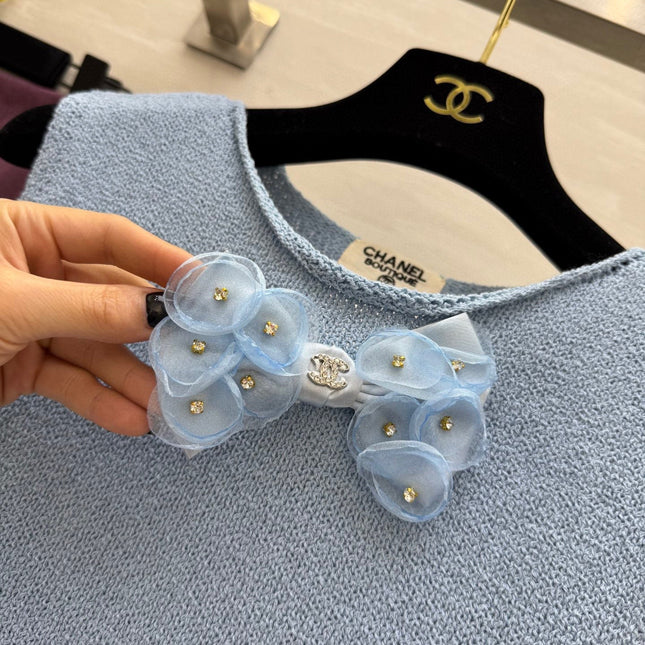 CC Patchwork Lace T-shirt Blue Cashmere