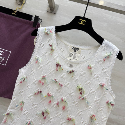 CC Hollow Lace T-shirt White Cotton