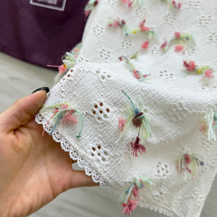 CC Hollow Lace T-shirt White Cotton