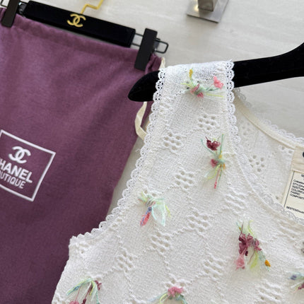 CC Hollow Lace T-shirt White Cotton