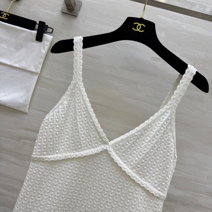 CHANEL WHITE SPAGHETTI STRAP TOP 265024