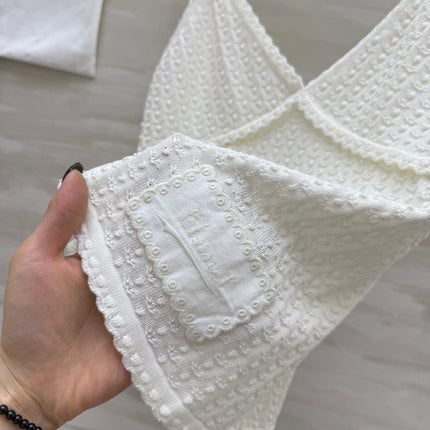 CHANEL WHITE SPAGHETTI STRAP TOP 265024