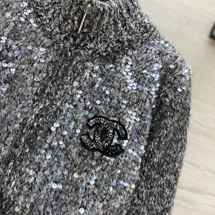 CHANEL 25S HERRINGBONE KNIT JACKET 270