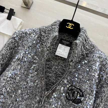 CHANEL 25S HERRINGBONE KNIT JACKET 270