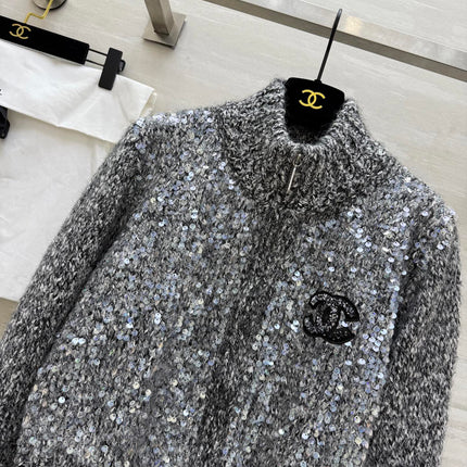 CHANEL 25S HERRINGBONE KNIT JACKET 270