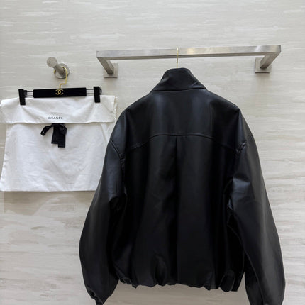 CHANEL 25S STAND-COLLAR LEATHER JACKET 291