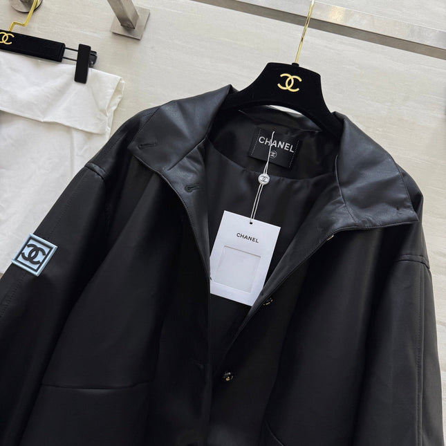 CHANEL 25S STAND-COLLAR LEATHER JACKET 291