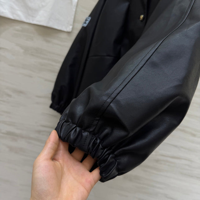 CHANEL 25S STAND-COLLAR LEATHER JACKET 291